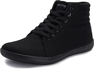 WHITIN Unisex Barefoot Shoes, High Top Trainers with Wide Toe Box