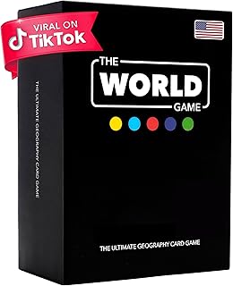 The World Game - Geography Card Game - Educational Games for Kids, Family and Adults - Cool Learning Gift Idea for Teenage Boys & Girls 8-12 with Map