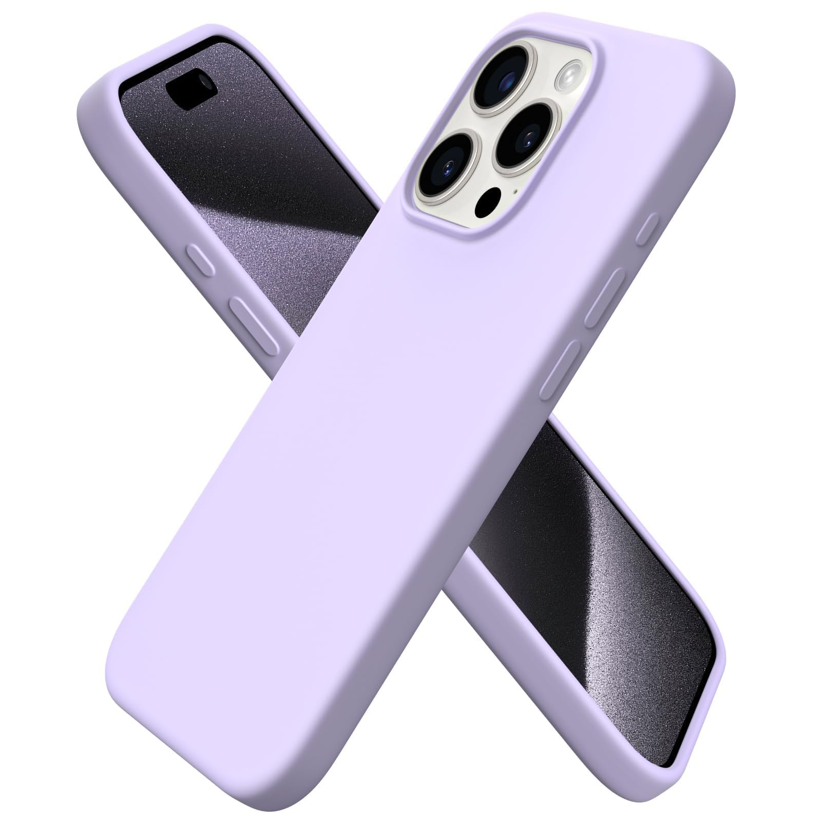 ORNARTO Compatible with iPhone 15 Pro Case 6.1", Liquid Silicone 3 Layers Full C