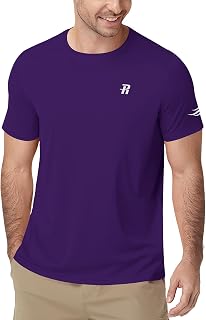 Runhit Mens Swim Shirt UPF 50+, Short Sleeve Rash Guard for Men, UV SPF Sun Protection Quick Dry Water Beach T-Shirt
