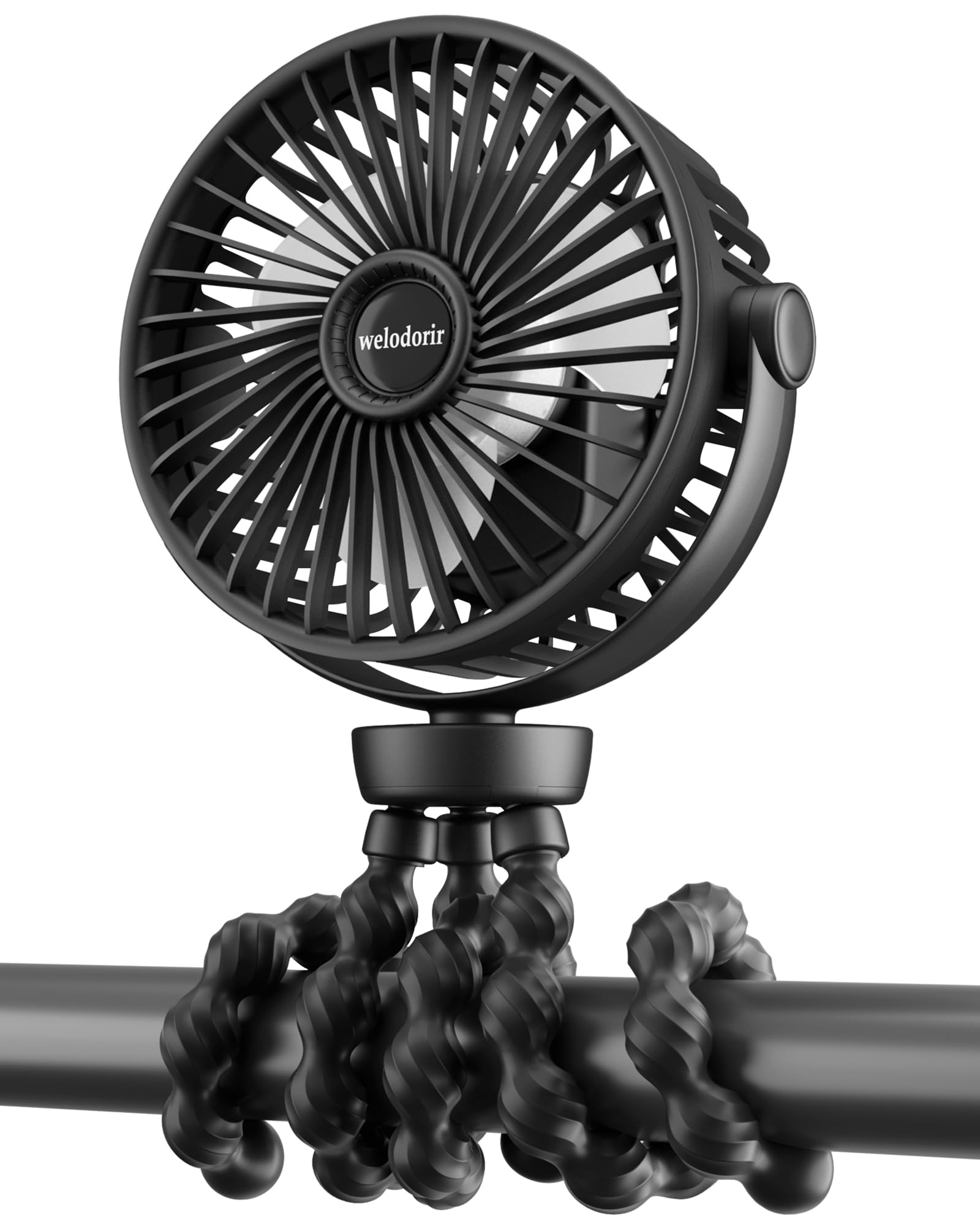 welodorir Portable Pram Fan Rechargeable Small Personal Mini USB Clip on Fan wit