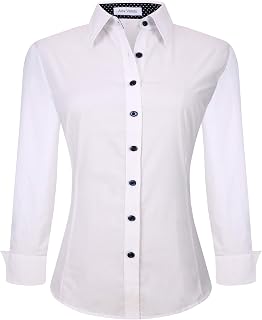 Alex Vando Womens Dress Shirts Regular Fit Long Sleeve Stretch Work Shirt