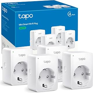 Tapo P100 (4-Pack) - WiFi Smart Plug, Programmable, App/Voice Control | Schedule Schedules and Timers. Away mode. Control App Tapo. Alexa/Google Voice Control. Easy Setup.