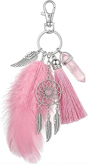 Western Keychain Turquoise Bag Charm Wrangler Keychain Purse Charm for Handbag Feather Boho Jewelry Gift for Women