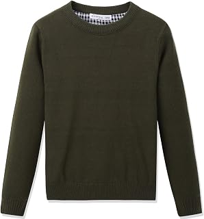 CUNYI Maglione lavorato a maglia in cotone girocollo a maniche lunghe da ragazzo