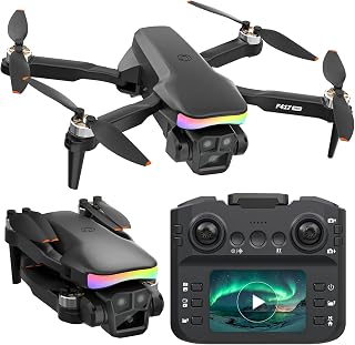 Drone with Camera, FPV Drone with Screen Remote Controller, Brushless Motor Drone for Adults Beginners Kids, 20 Min Flight Time One Key Start, Foldable, Easy to Fly Toy Gift for Kids, No Phone, <249g