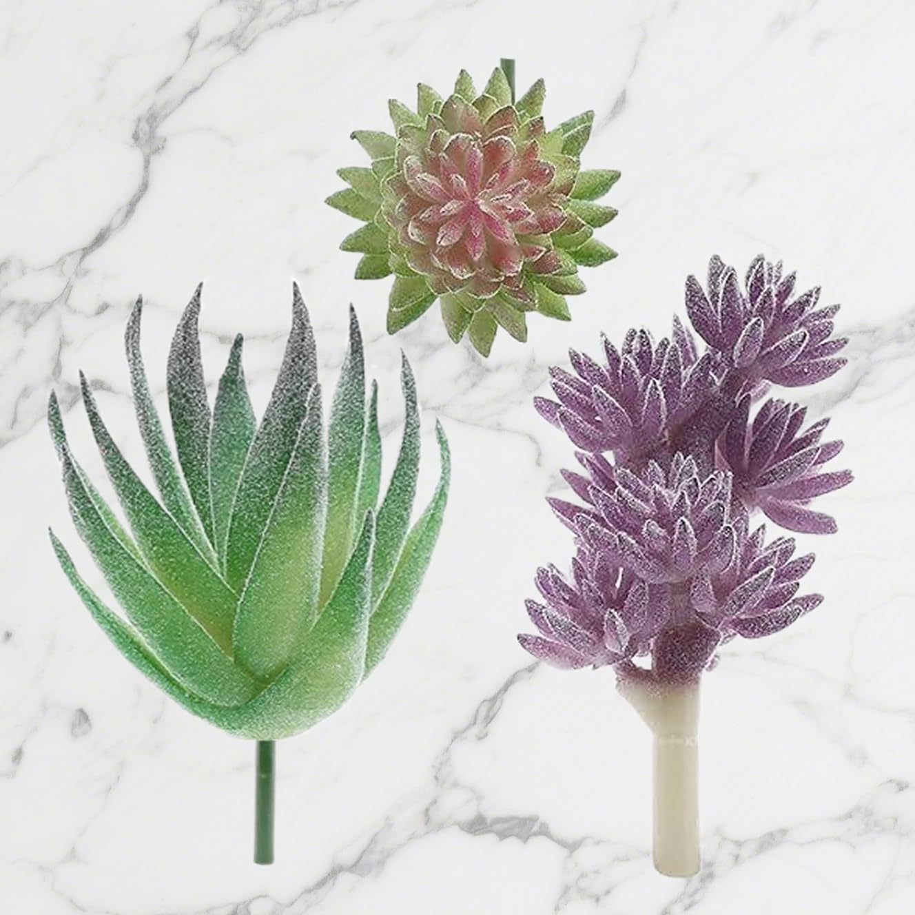 Artificial Succulent Plants Set of 3 Small Artificial Succulent Plants Unpotted 