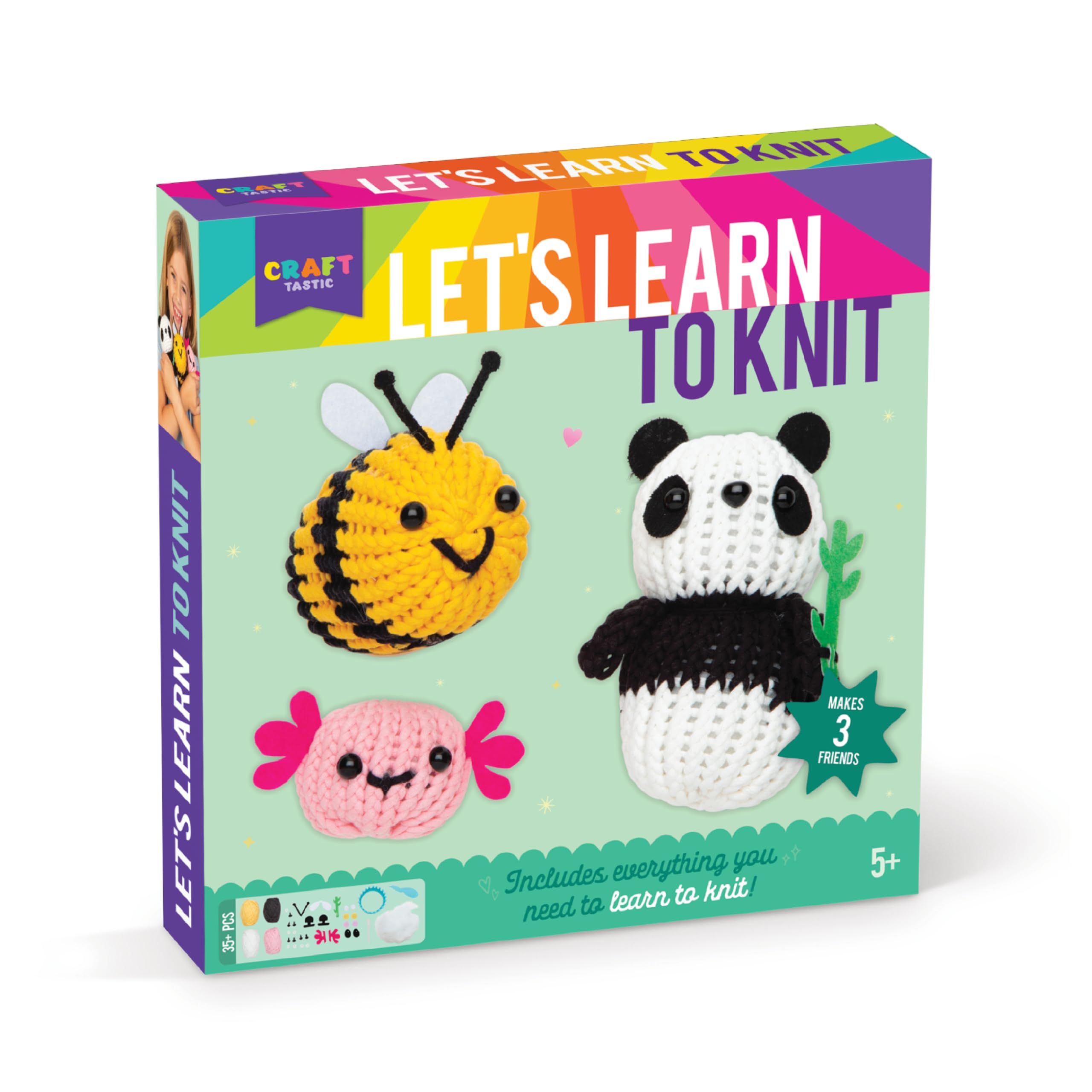 Let's Learn to Knit with Hoop Loom - Complete Knitting Kit for Beginners - 