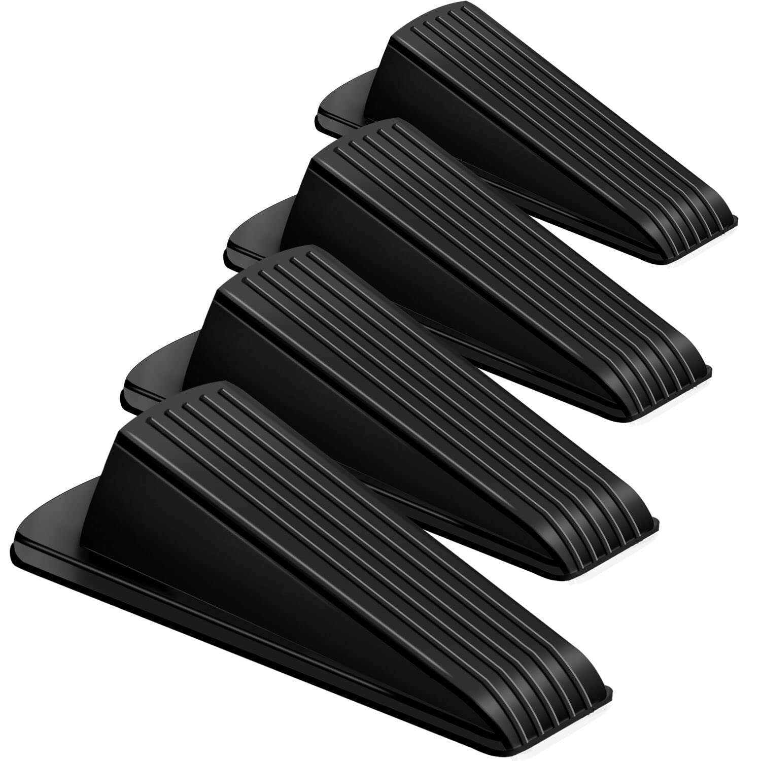 Door Stoppers, 4 Pack Premium Rubber Stoppers Wedge, Stops for Carpet Heavy Duty