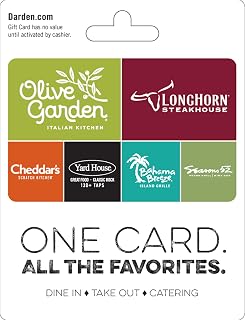 Darden Restaurants Physical Gift Card | $100