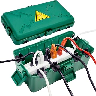 Außenbereich Elektrobox,IP54 Wasserdichte Outdoor Outlet Covers, Wetterfeste Verlängerungskabel Abdeckungen Schützen Steckdose, Steckdose, Timer,Plug,Holiday Light(27x14.5x12.5 cm)-Grün
