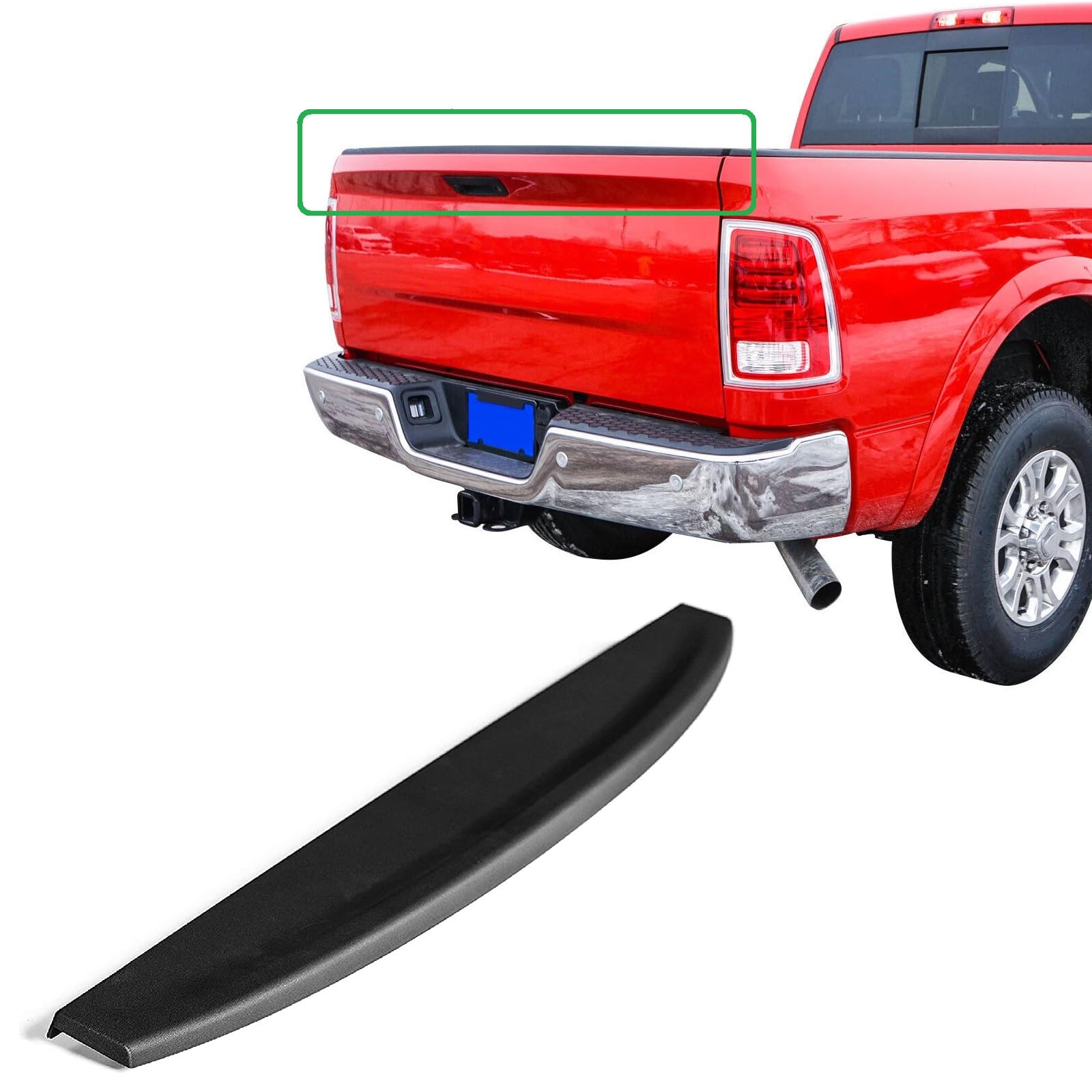 olltoz Rear Tailgate Molding Cap Spoiler Replacement Compatible with Dodge RAM 1