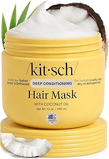 Kitsch Moisturizing Coconut Oil Hair Mask for Damaged Hair – 10 oz | Deep Conditioner for Women – Curly Hair Products Friendly – Frizz-Reducing Hair Care for Curly, Coily &amp; All Hair Types