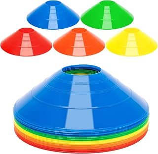 25/50/100 Pcs Pro Disc Cones - Training Cones Agility Soccer Cones with Carry Bag for Training, Soccer, Football, Basketball,Kids and Other Sports and Games(5 Colors)