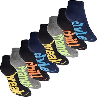 Footstar 8 Pairs Unisex Glow In The Dark Trainer Socks - Comfortable Fit Thanks To Elastane Construction And Pique Band - Celodoro Quality