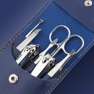 7 Pcs Stainless Steel Nail Clipper Set and PU Leather Carry Bag