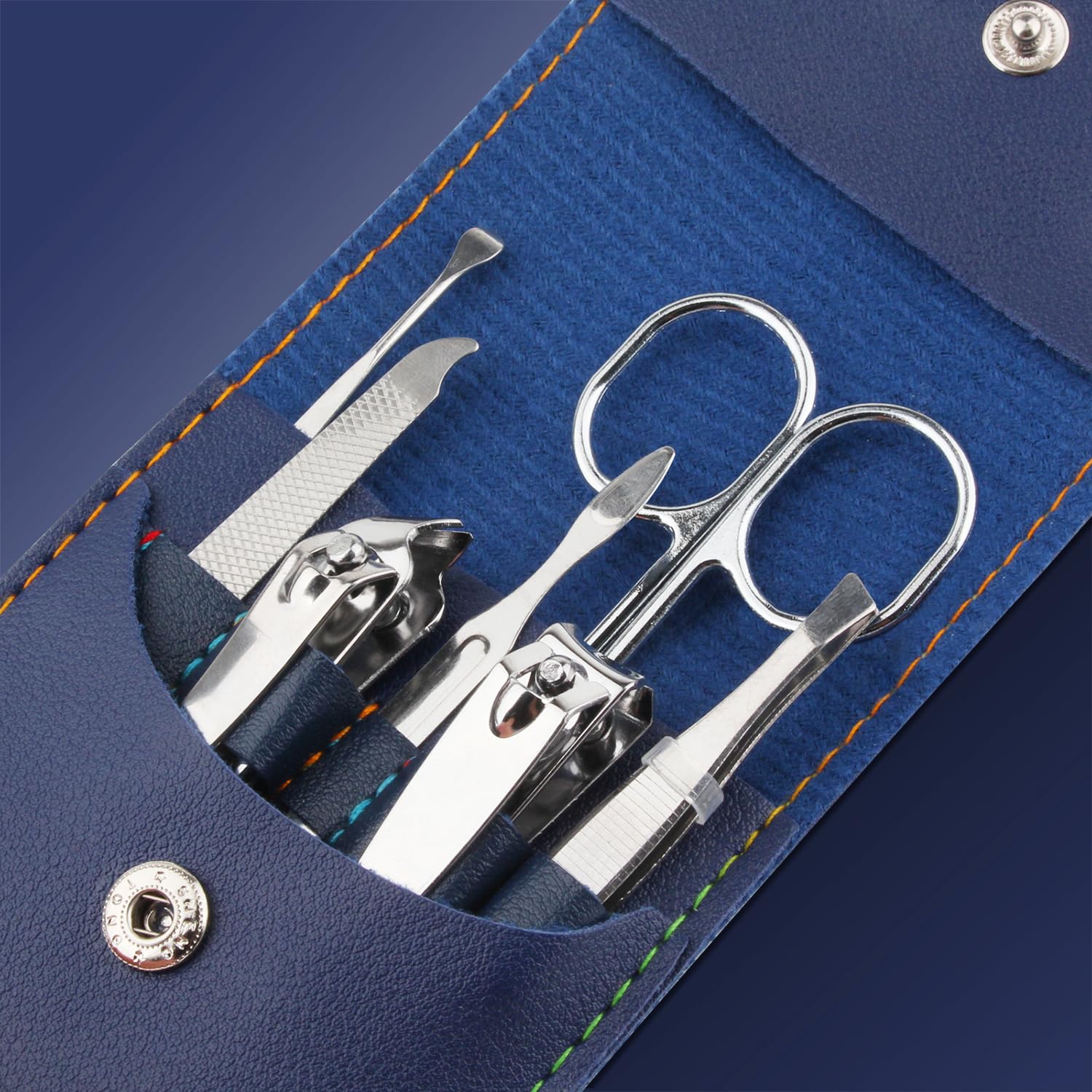 7 Pcs Stainless Steel Nail Clipper Set and PU Leather Carry Bag
