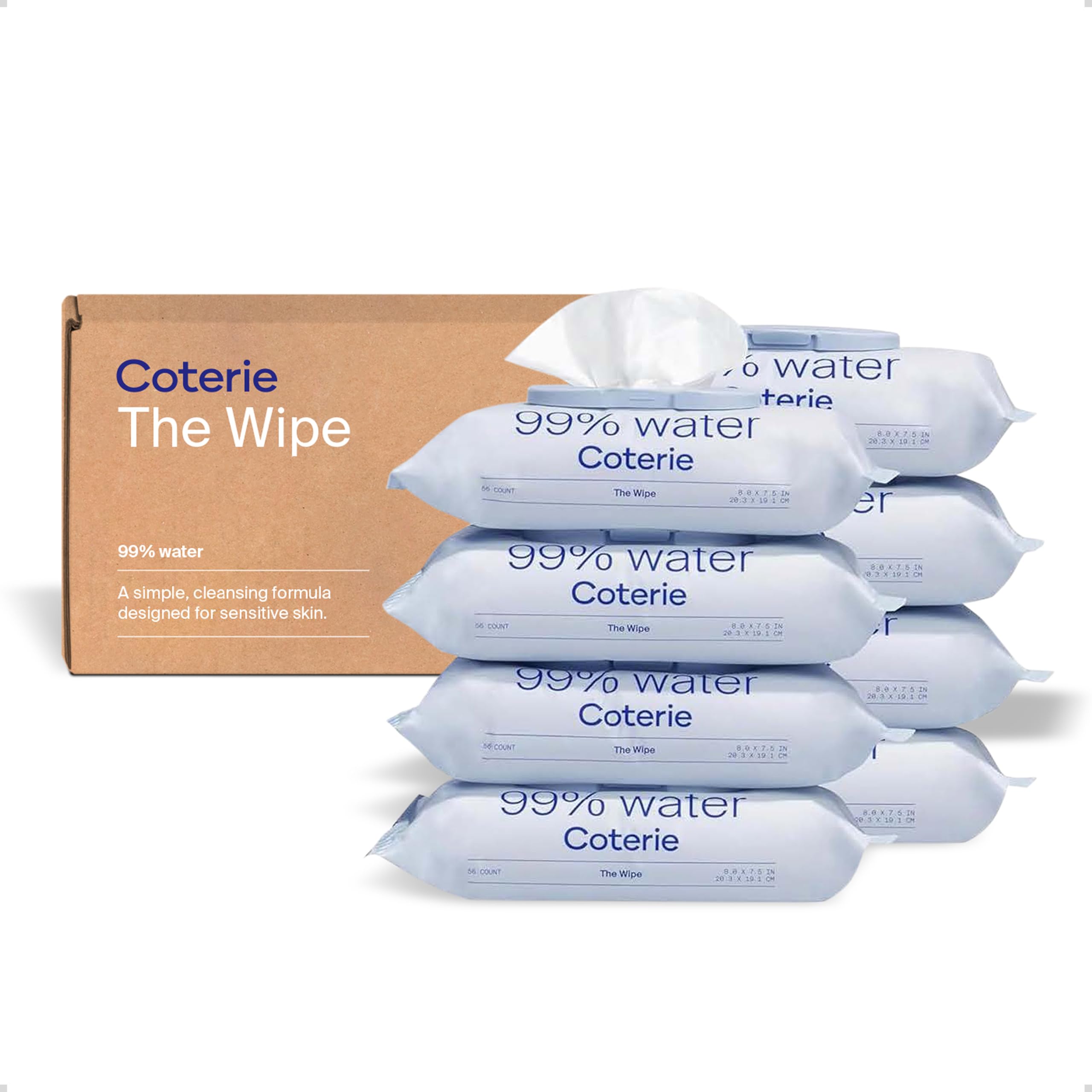 Coterie Baby Wipes for Sensitive Skin, 8-Pack (448 Count) | Includes 448 total w