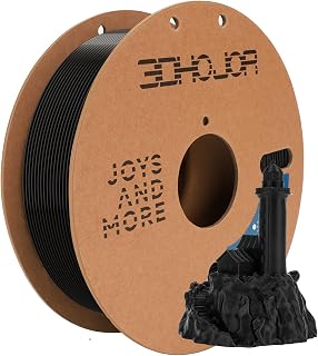 3DHoJor Basic PLA Filament 2.2LBS (1KG) 1.75mm 300mm/s Fit 3D Printer,Black | Dimensional Accuracy +/- 0.03mm