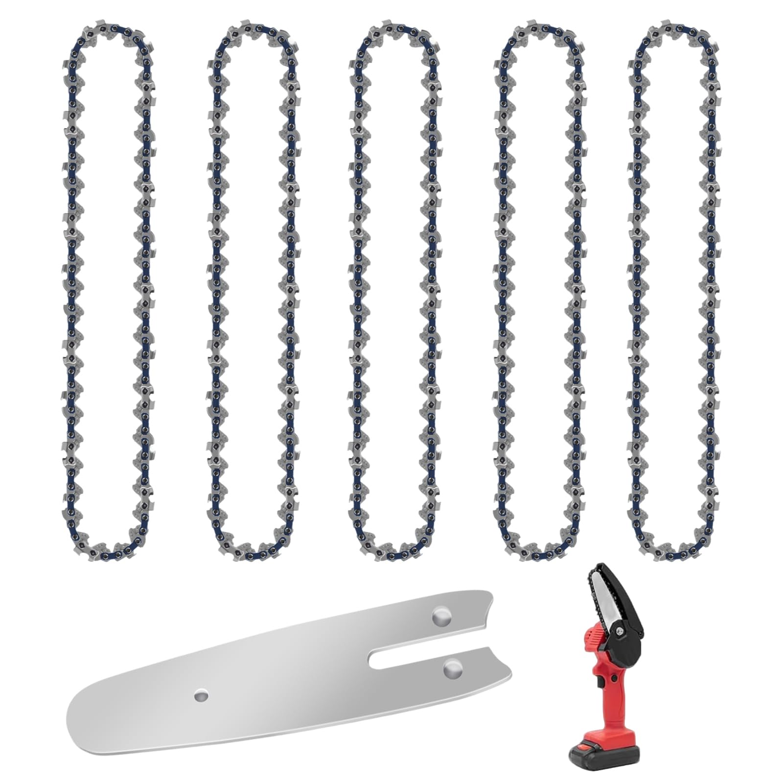 GIONAR 5 Pcs 6 Inch Chainsaw Chain, Mini Chainsaw Chain with 37 Drive Links, Car