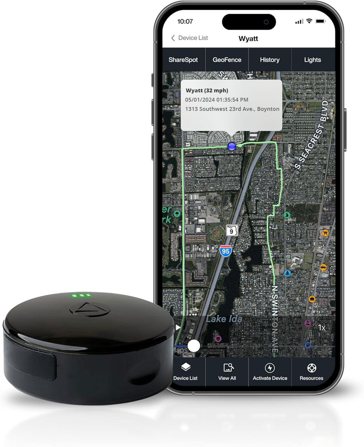 LandAirSea 54 GPS Tracker - Made in the USA from Domestic & Imported Parts. Long