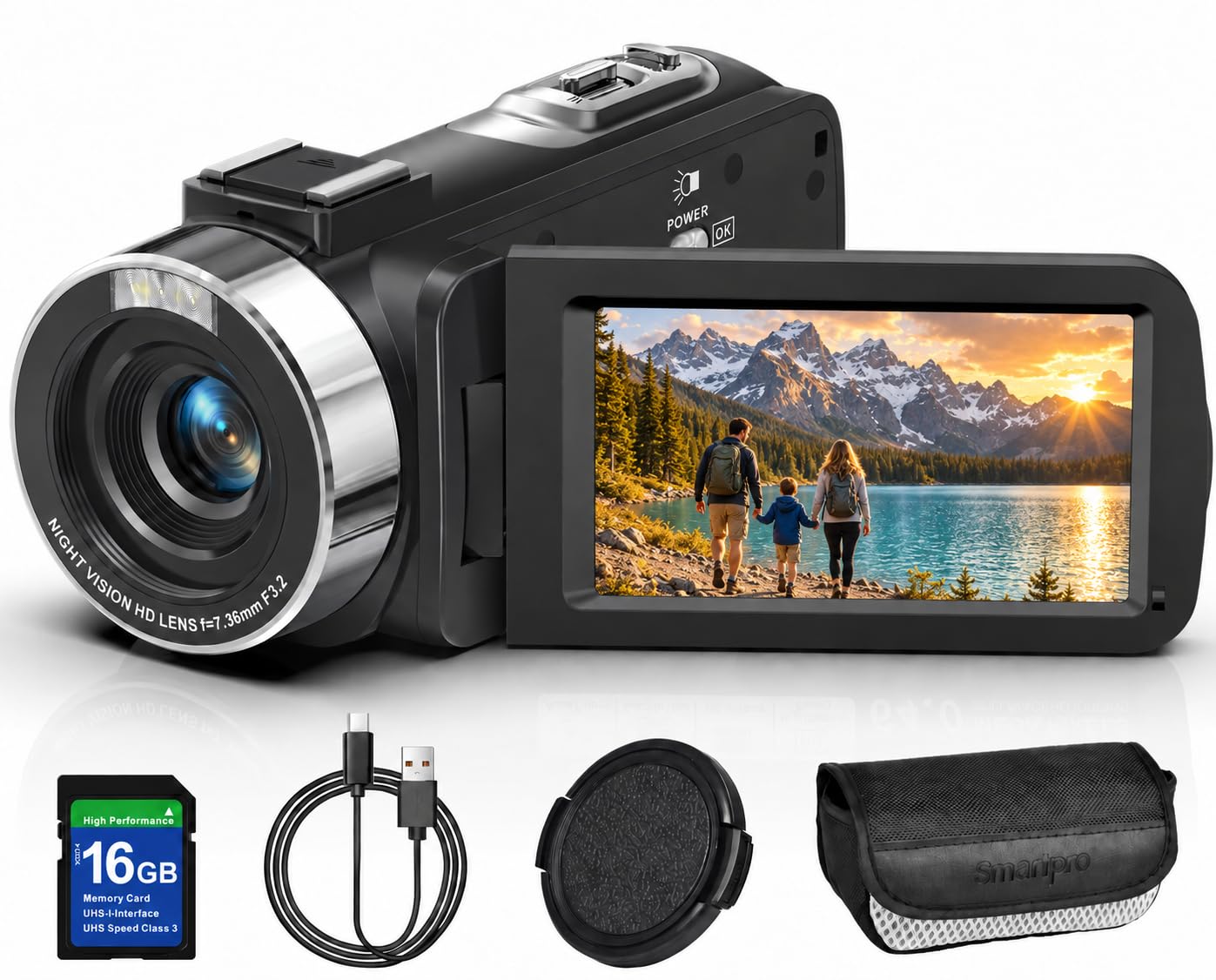 OLESIT 2.7K 64MP Video Camera Camcorder IR Night Vision YouTube Vlogging Camera 