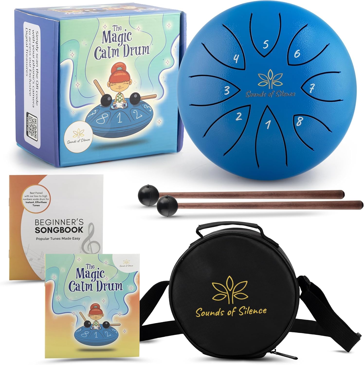 Sounds Of Silence Steel Tongue Drum for Kids, 6 Inch 8 Notes, Ages 4+ | Magic Ca