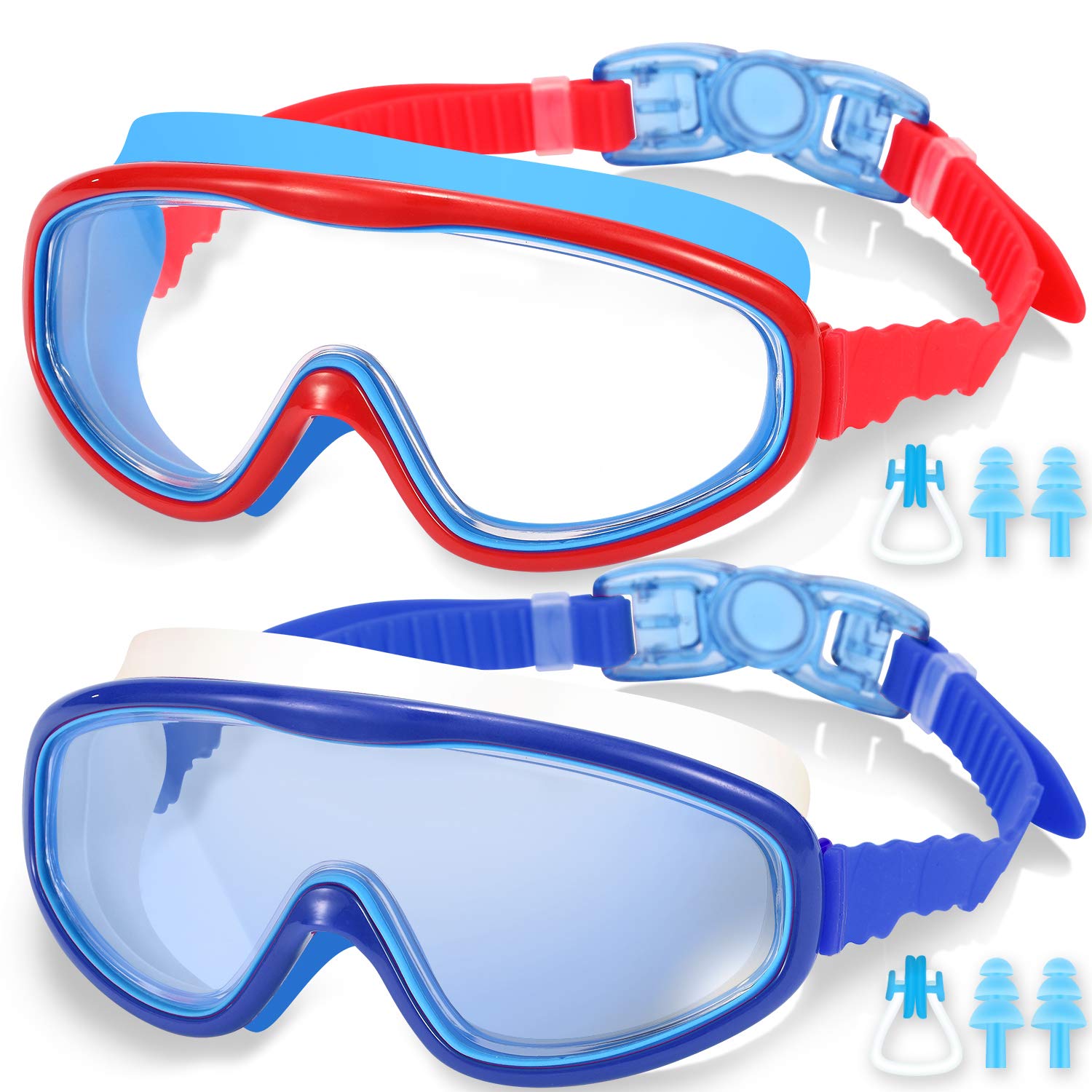 EasYoung 2-Pack Kids Swim Goggles, Swimming Goggles for Children and Early Teens