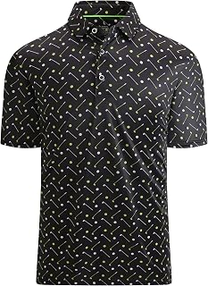 Alex Vando Men's Golf Shirt Moisture Wicking Quick Dry Performance Polo Shirts for Men