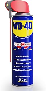 WD-40 Multi-Use Product Lubricant Spray, Smart Straw, Hinges & Locks, 250ml | WD-40 Lubricant with Wide & Narrow Spray Modes, Displaces Moisture & Protects Against Rust on All Hinges, Locks & Metal Parts