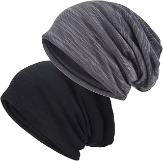 EINSKEY Slouchy Beanie for Men Women, Cotton Multipurpose Daily Headwear | Lightweight Thin Oversize Skull Cap, Chemo Headwear & Night Sleeping Hat for Summer & Winter