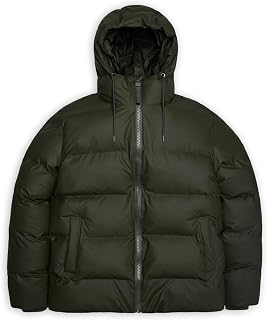 RAINS Alta Puffer Jacket - Waterproof Winter Coat, Insulated Hood, Lightweight, Fleece Pockets, Warm for Cold Weather