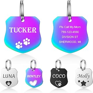 YEHANTI Pet Tags for Dogs Cats, Dog Tag Personalized Engraving Pet ID Tags, Stainless Steel Custom Name Tag for Dog and Cat, Dog Tags Engraved for Pets with Various Cute and Beautiful Icons, Badge