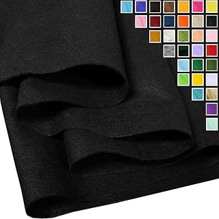 Black Felt Fabric 36" X 36"(1 Square Yard) 1.6mm Thick Soft Felt Sheet | Durable Flexible Craft Nonwoven Felt by The Yard for Sewing DIY Art Projects Decoration Festival Costume