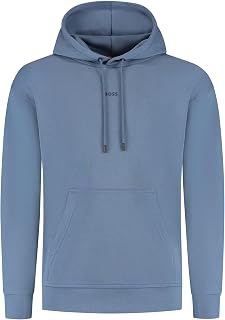 BOSS Cotton Fleece Hoodie with Printed Logo