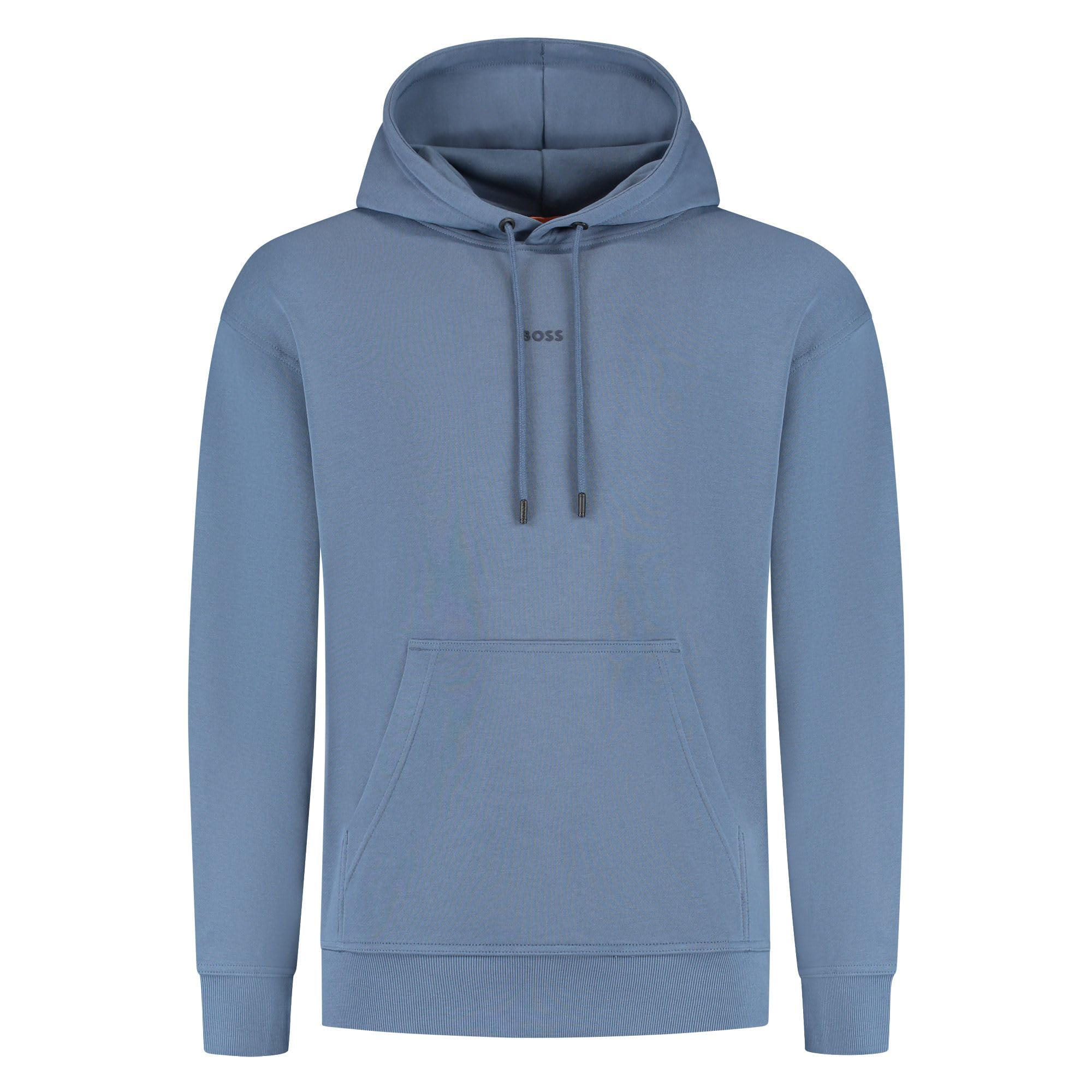 BOSS Cotton Fleece Hoodie with Printed Logo