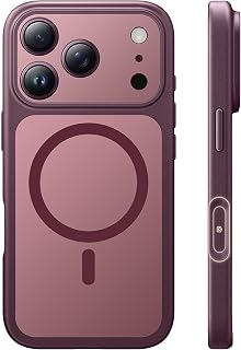 TAURI for iPhone 18 Pro Case, Compatible with MagSafe, Burgundy | (Full Camera Protection) Camera Control Cover Military-Grade Protection Magnetic Phone Case for iPhone 18 Pro