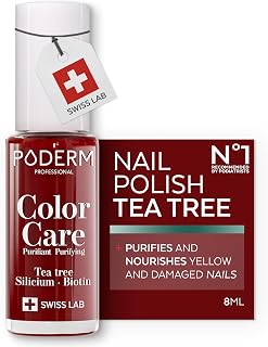 PODERM Nail Care Polish with Tea Tree - Red Allure | 8 ML - Swiss Lab