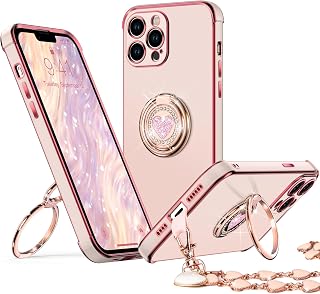 XYZ for iPhone 12 Pro Max Case with Stand, Phone Case with 2-Ring Kickstand