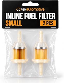 Tek Automotive Inline Fuel Filter Small Universal Twin Pack | For 6mm & 8mm Fuel Lines, Suitable for Cars, Quad Bike, Motorcycle, Lawnmowers, Generators, Forklifts & More