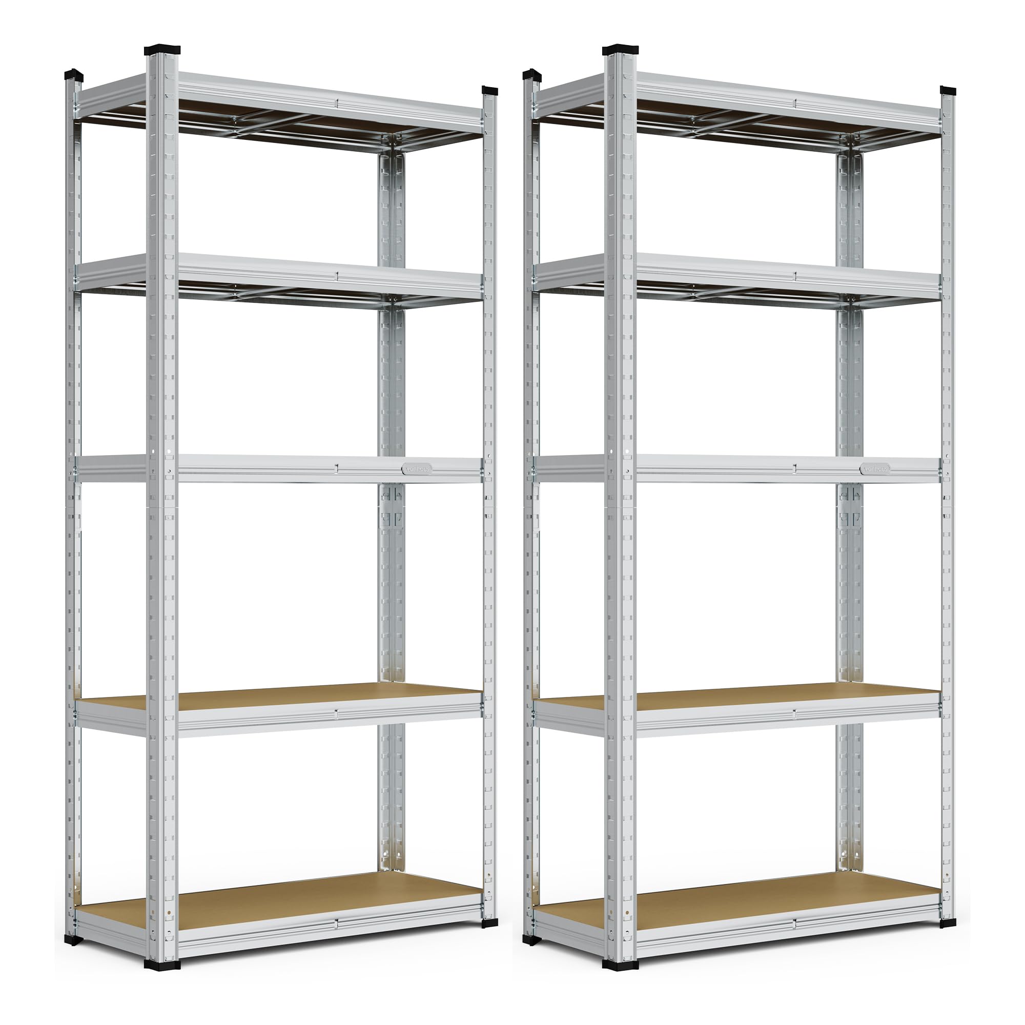 VonHaus Garage Shelving Units - Pack of 2 Heavy Duty Racking for Home, Office, S