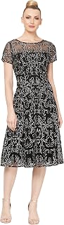 S.L. Fashions Women's Sequin Lace Fit and Flare Dress Special Occasion Dress (Pack of 1)