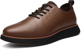 Bruno Marc Men's Elegant Perforated PU Shoes