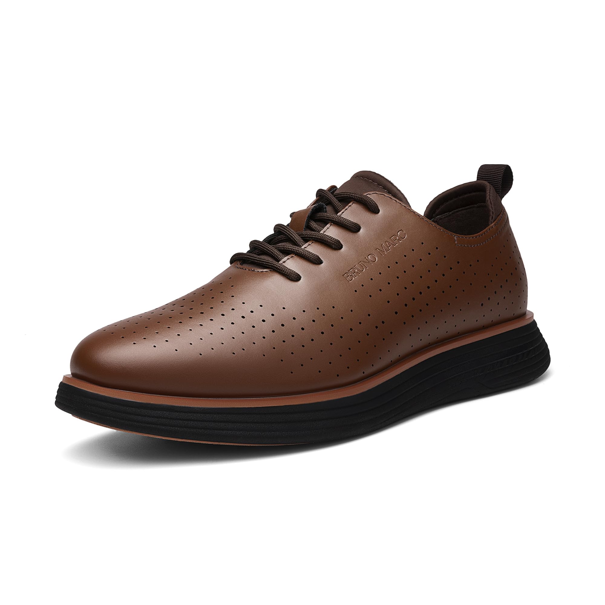 Bruno Marc Men's Elegant Perforated PU Shoes