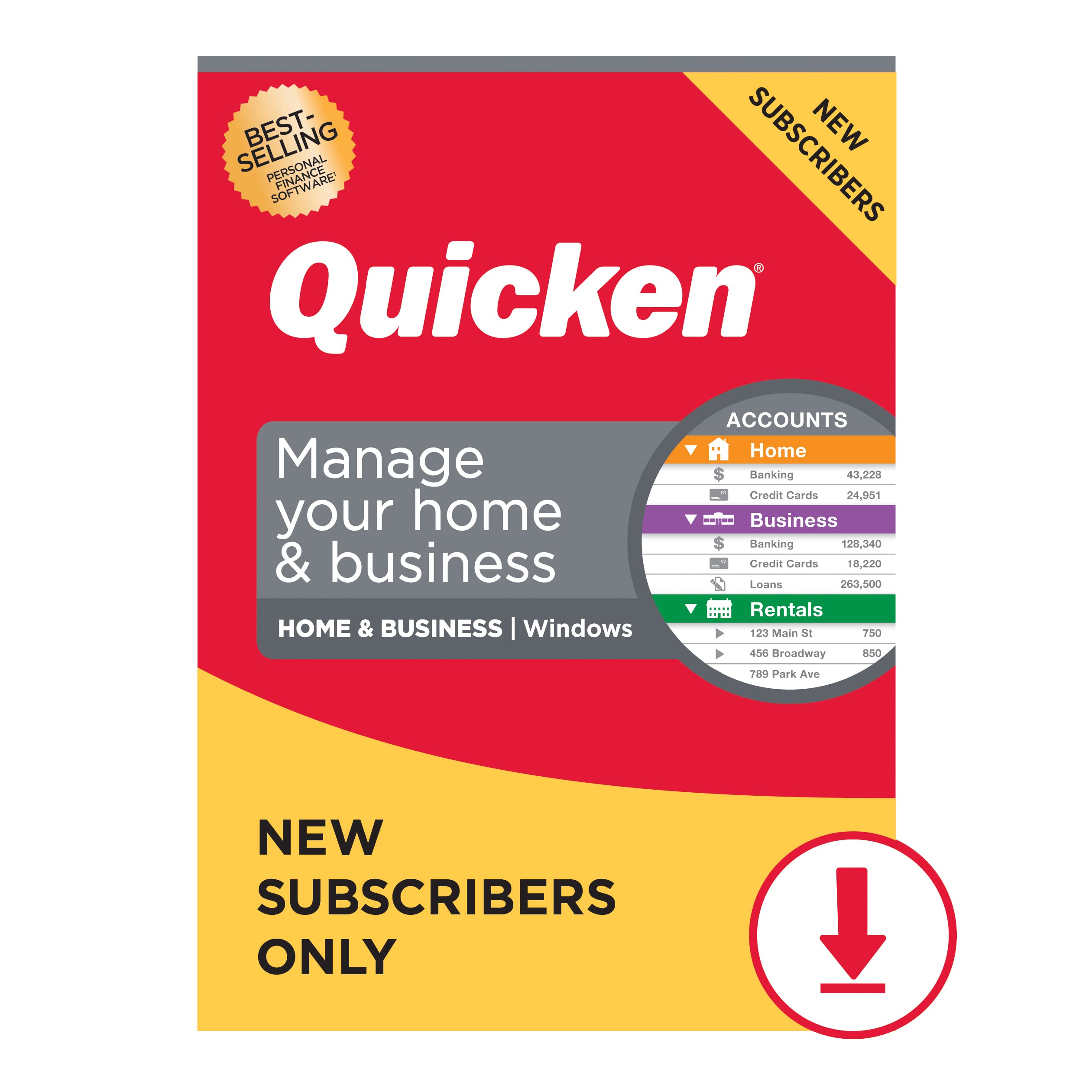 Quicken Home & Business for New Subscribers, Manage your personal and business f