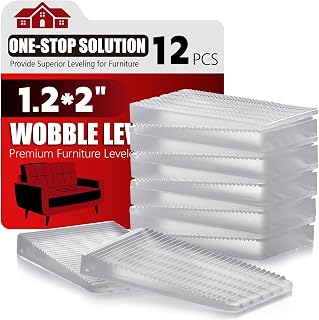 Flexible Plastic Shims 12pcs Kit Size Variety | Clear Leveling Kit for Home Improvement | Furniture Leg Stabilizers | Table & Toilet Shims - Trim-to-Fit Wedges | Stackable Design | Furniture Levelers