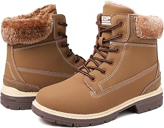 Winter Boots for Women Snow Boots Waterproof Fur Lined Warm Hiking Boots Ladies Lace Up Walking Boots Anti-Slip Lightweight Outdoor Ankle Boots