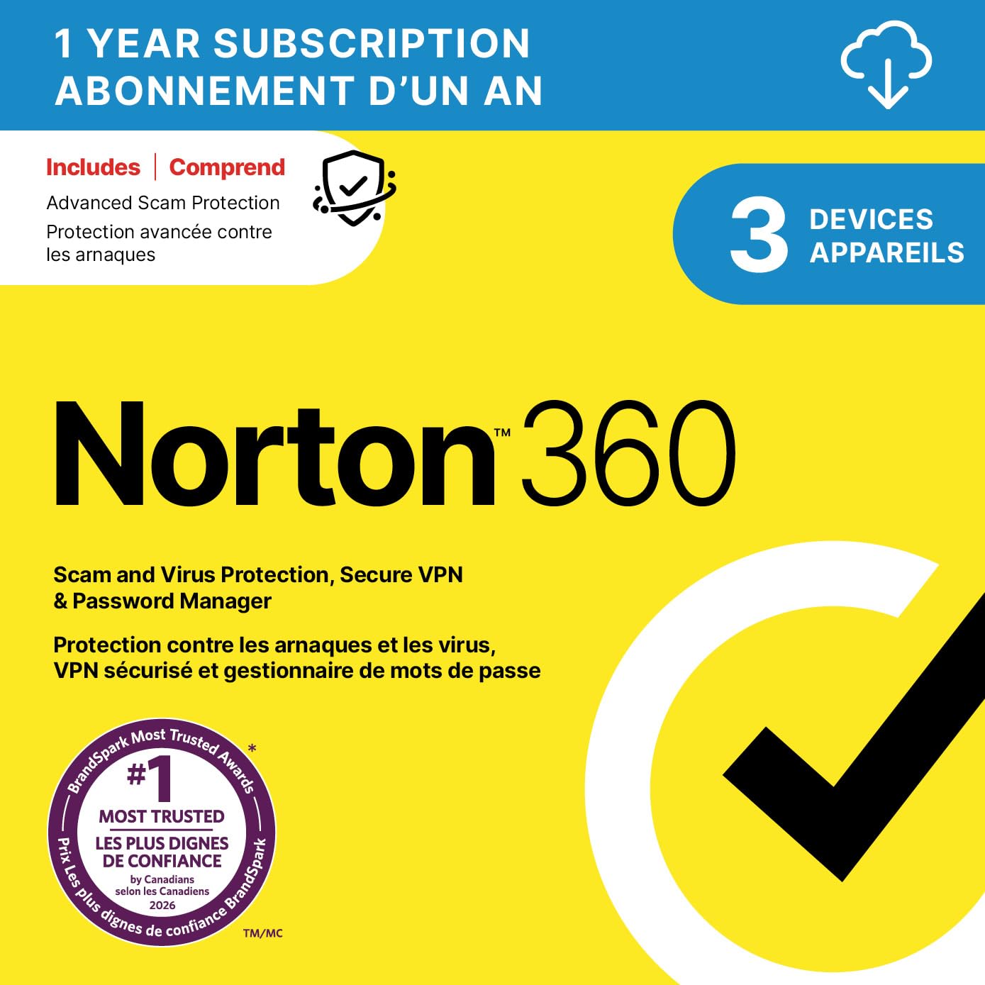 Norton 360 2026, Antivirus software for 3 Devices – Includes Advanced AI Scam Pr