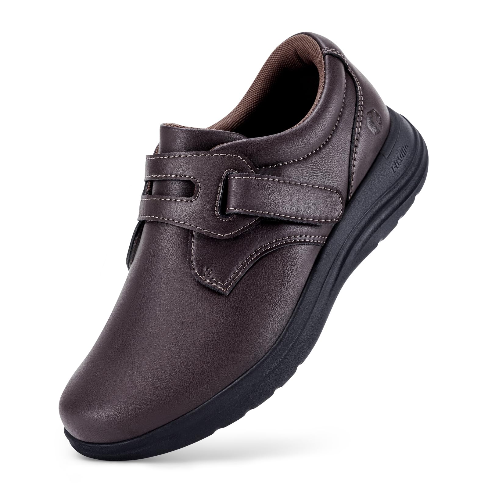 FitVille Scarpe Larghe Donna in Pelle Leggere e Comode per Passeggio per Piedi S