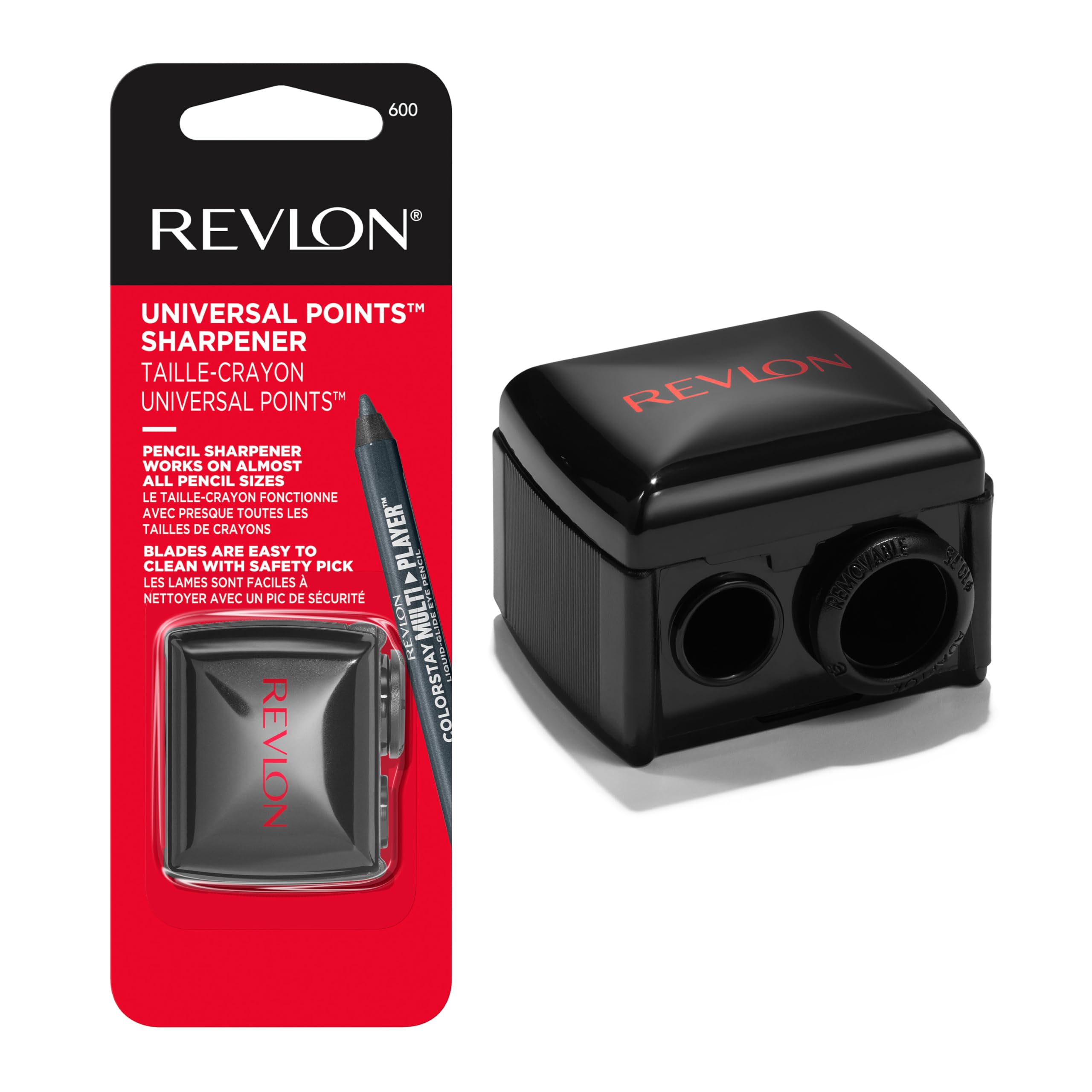 Revlon Universal Points Makeup Sharpener, Black, 1 Count | Makeup sharpener for 